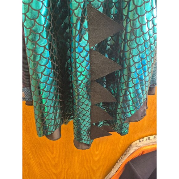 Target Girls Dragon Costume With Wings & Horns Purple/Teal Metallic Size L 100% - Picture 6 of 9